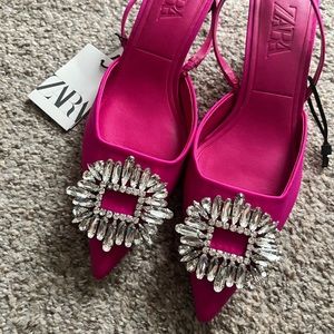 Zara slingback kitten heels